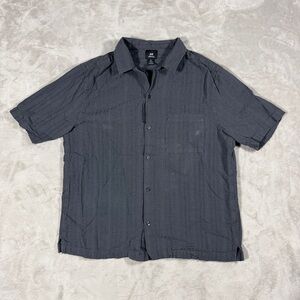 H&M Regular Fit Grey Button Up Short Sleeve Shirt Men's Large